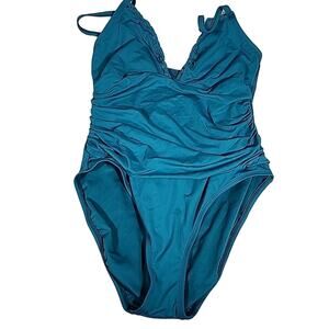 Bleu by Rod Beattie Women's Pulling Strings Knot-Detail One-Piece Swimsuit Sz 12